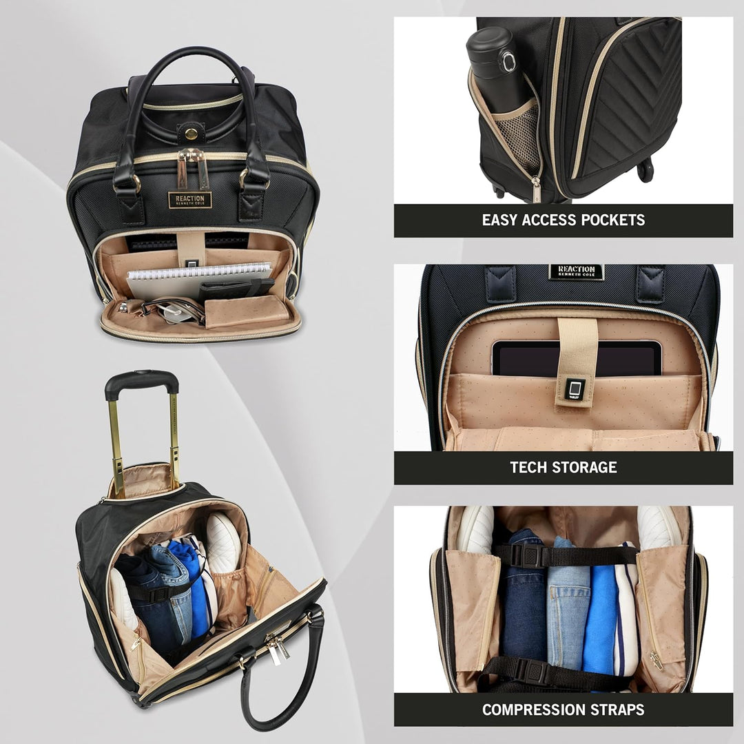 Kenneth Cole Reaction Chelsea 50,8 cm Polyester-Twill erweiterbar, Schwarz, 4 Underseater, Chelsea G
