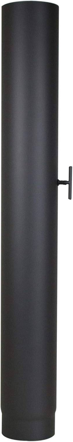 LANZZAS Ofenrohr 1000 mm mit Drosselklappe, im Durchmesser, DN, Ø 150 mm, Farbe: gussgrau - weitere