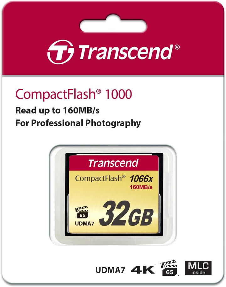 Transcend 32GB CompactFlash 1000 Speicherkarte TS32GCF1000 32GB CF1066X, 32GB CF1066X