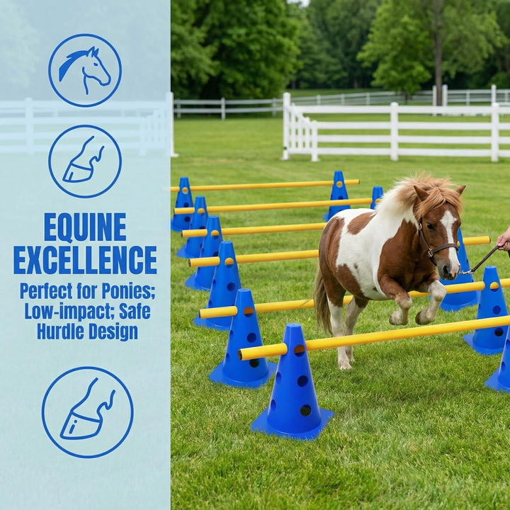 6er Sports Steckhürdenset Cavaletti Agility Set Hunde Hürden Steckhürdenset 12 Kegel 32cm + 6 Stange