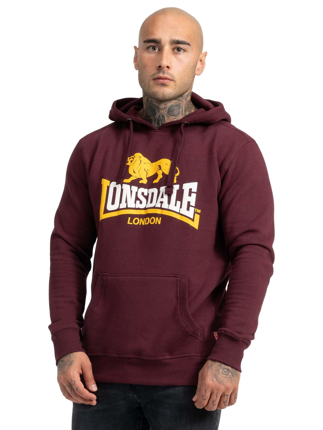 Lonsdale Herren Sleeve Hooded Sweatshirt, S Oxblood