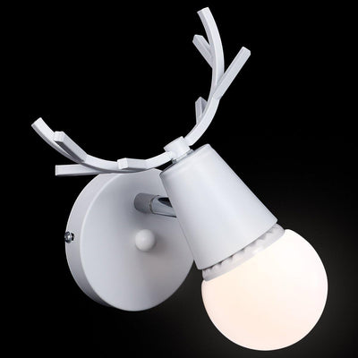 KAWELL Kreativ Wandleuchte Moderne Wandlampe Einfach Kerze Wandleuchte Eisen E27 Base Hirschkopf Nor