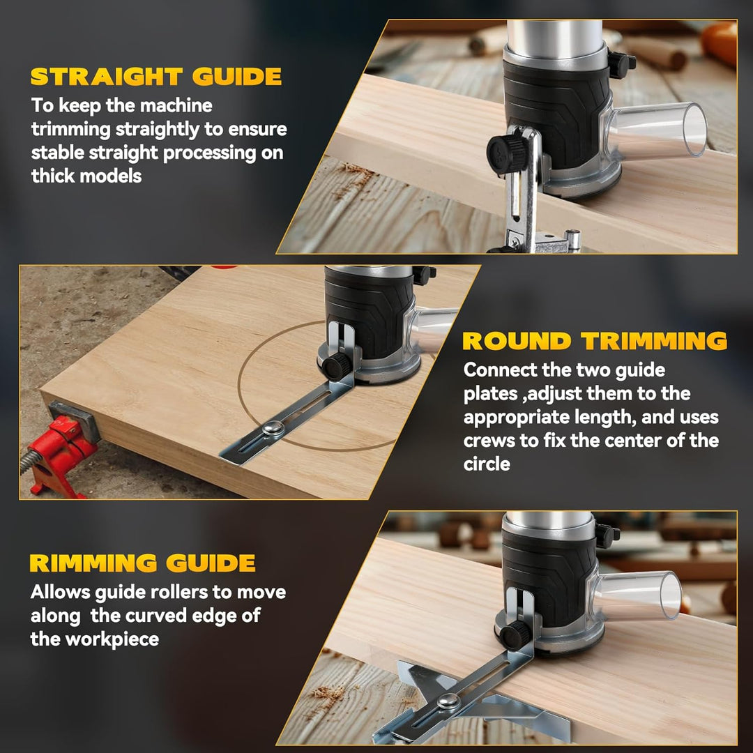 Kabelloser Power-Router kompatibel mit Dewalt 18/20 V Akku, bürstenloser Holzfräser, 5 Geschwindigke