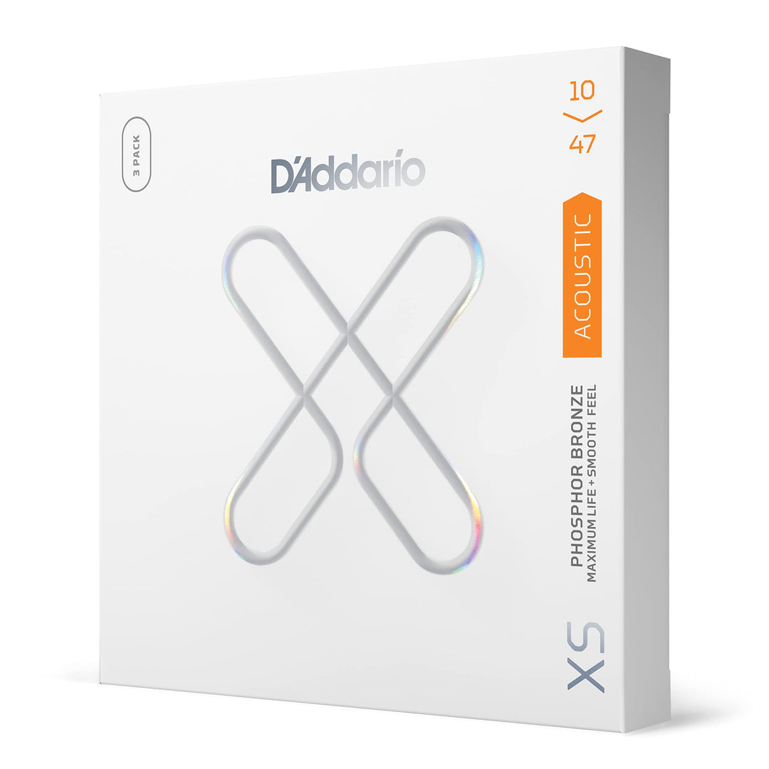 D'Addario XSAPB1047-3P Gitarrensaiten mit Phosphor-Bronzebeschichtung, für 6-saitige Gitarren, extra