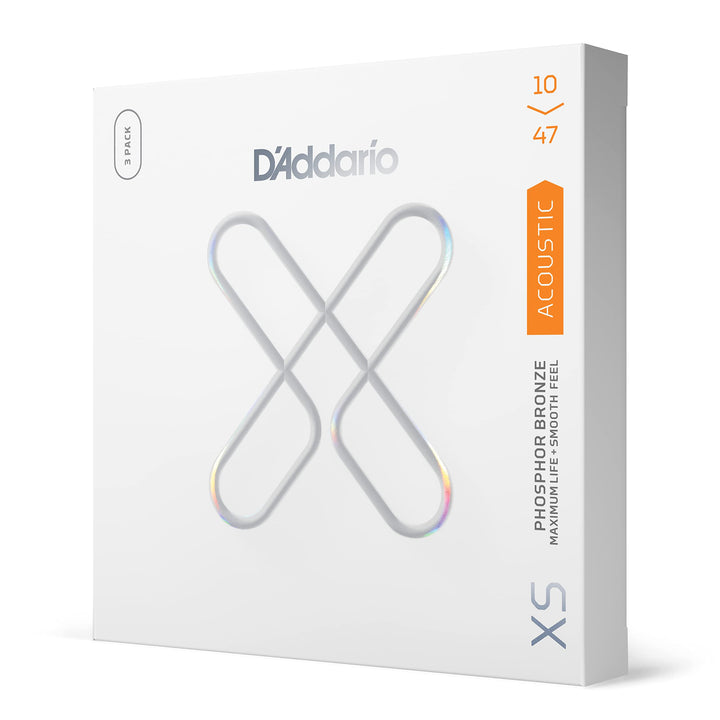 D'Addario XSAPB1047-3P Gitarrensaiten mit Phosphor-Bronzebeschichtung, für 6-saitige Gitarren, extra