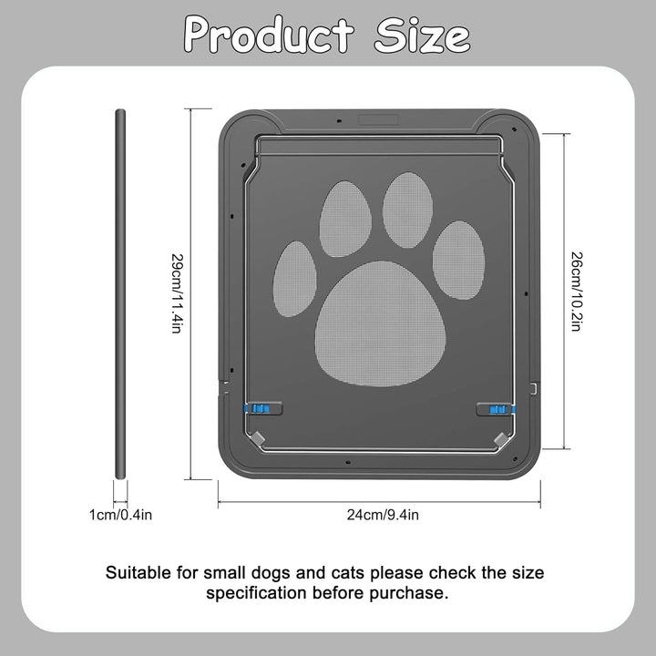 Einfache Installation Katzenklappe(29 cm * 24 cm) Abschliessbar Haustierklappe Fliegengitter mit Mag