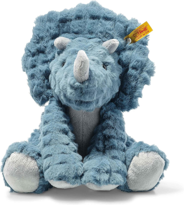 Steiff Soft Cuddly Friends Dixi Triceratops Petrol 28 cm, Dinosaurier Kuscheltier aus kuschelweichem