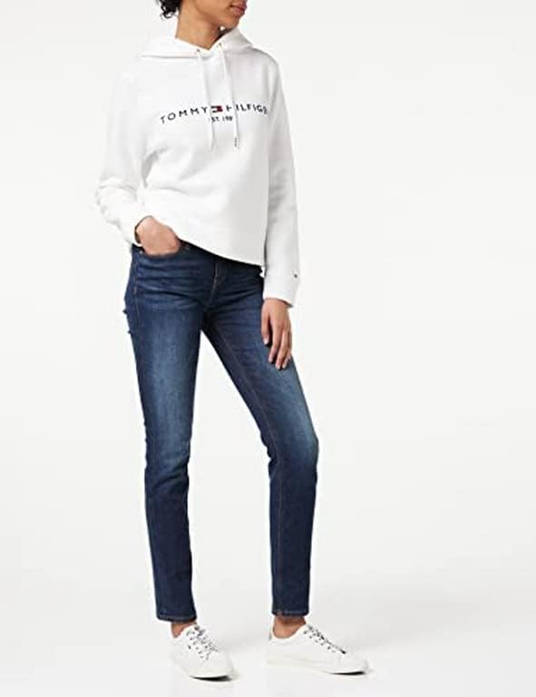Tommy Hilfiger Damen Hoodie Heritage mit Kapuze XXS Weiss (White), XXS Weiß (White)