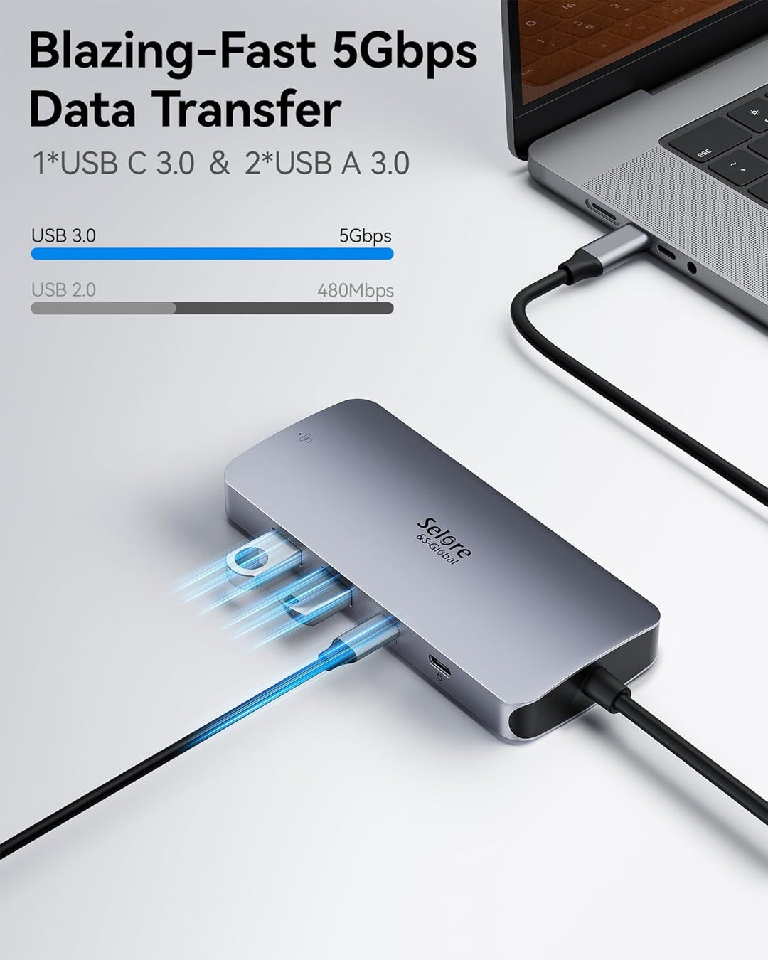 USB C Docking Station Dual Monitor, 8 in 1 Laptop Docking Station Triple 4K Display DockingStation m