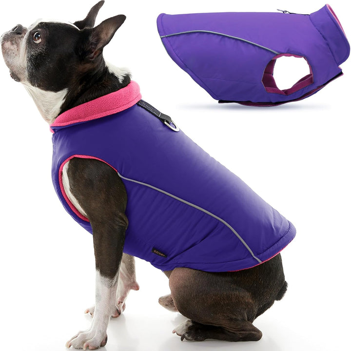 Gooby - Sportweste, Fleece gefütterte kleine Hunde Kaltwetterjacke Mantel Pullover mit reflektierend