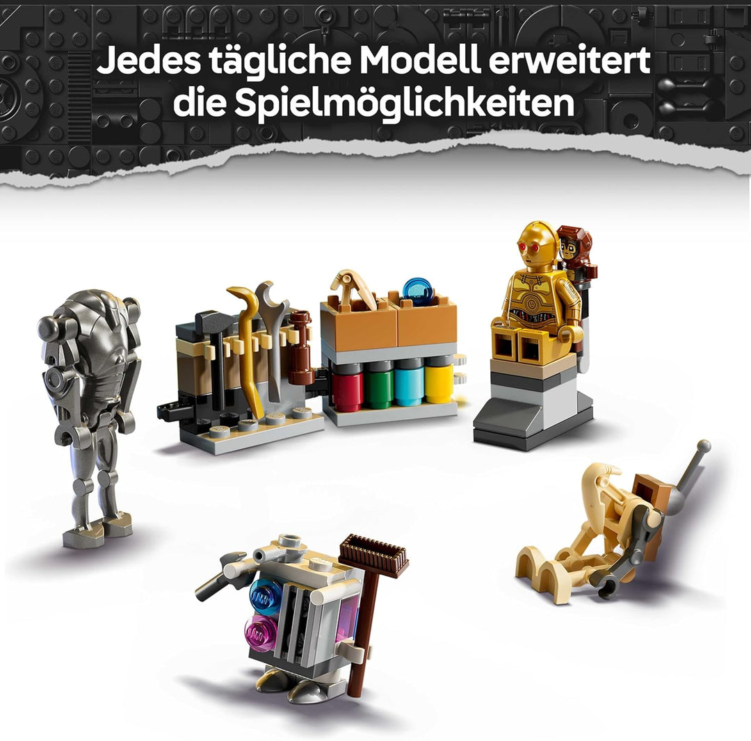 LEGO Star Wars Adventskalender 2025 - Weihnachten Spielzeug mit 24 Überraschungen - 2 Minifiguren &