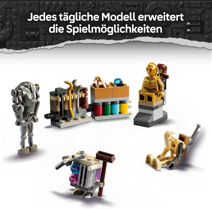 LEGO Star Wars Adventskalender 2025 - Weihnachten Spielzeug mit 24 Überraschungen - 2 Minifiguren &