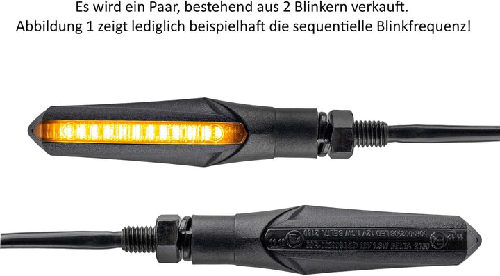 E - Mark LED Motorrad Blinker Lauflicht Miniblinker Universal Sequentiell Laufeffekt Quad ATV Roler