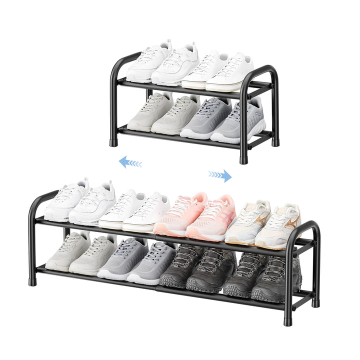 ENJOYBASICS Erweiterbares Schuhregal, 2-Etagen Verstellbarer Schuhorganizer für Kleiderschrank, Frei