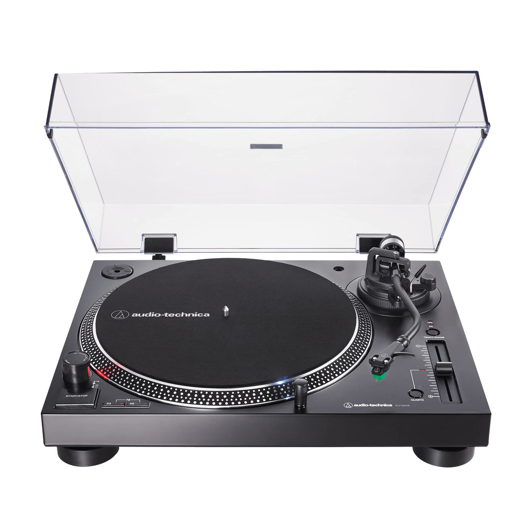 Audio-Technica AT-LP120XUSB-BK Plattenspieler mit Direktantrieb (Analog & USB), vollständig manuell,