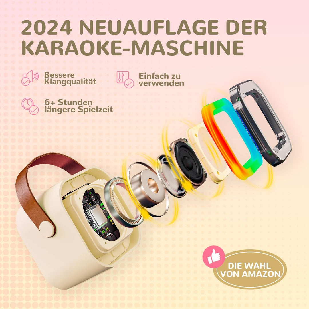 Kinder Karaoke Maschine mit Karaoke mikrofon Kinder: Wowstar Kinder Karaoke mit Mikrofon - Mini Kara