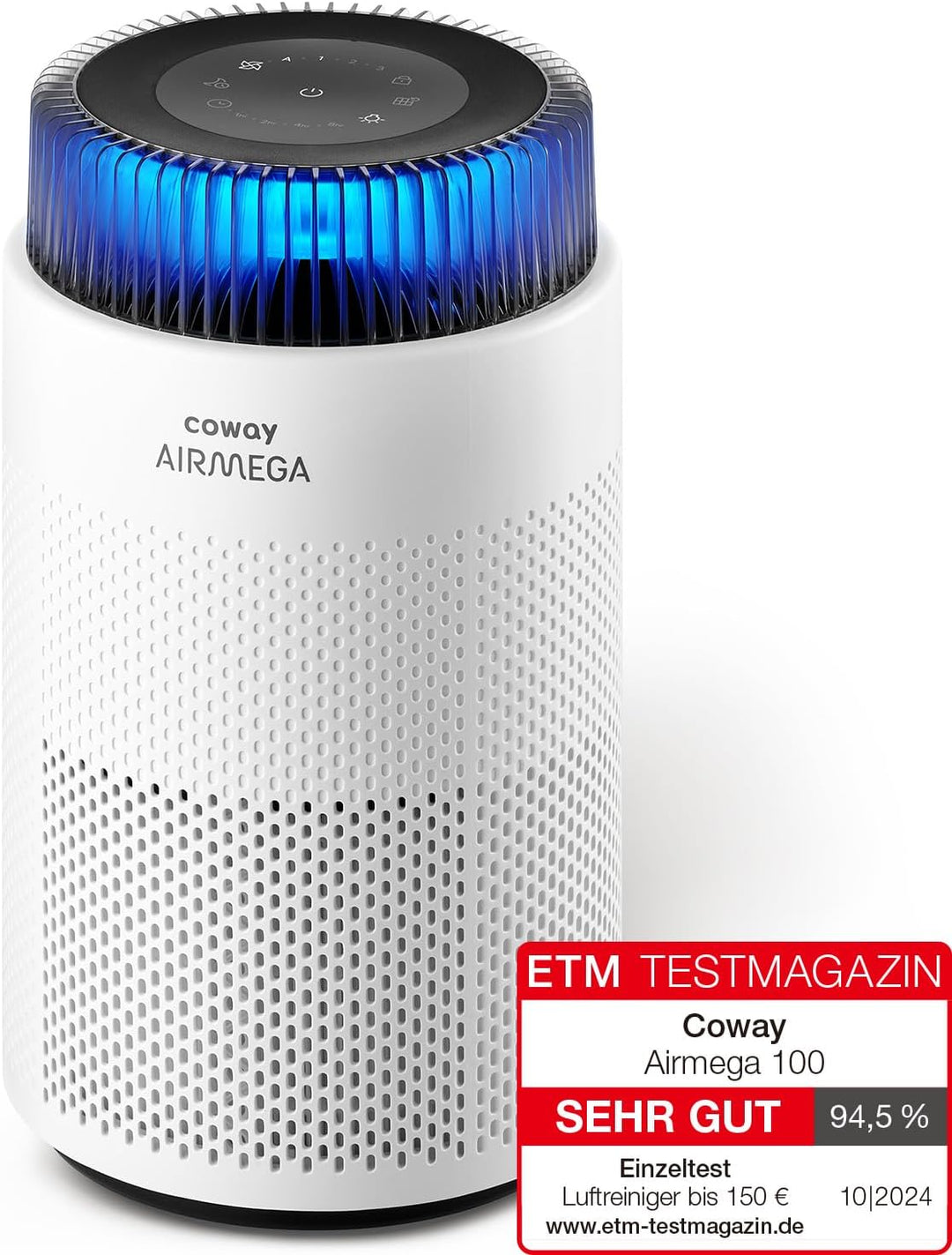 Coway Airmega 100 Energieeffizienz Luftreiniger Allergiker, langlebiger HEPA Luftfilter, superleiser