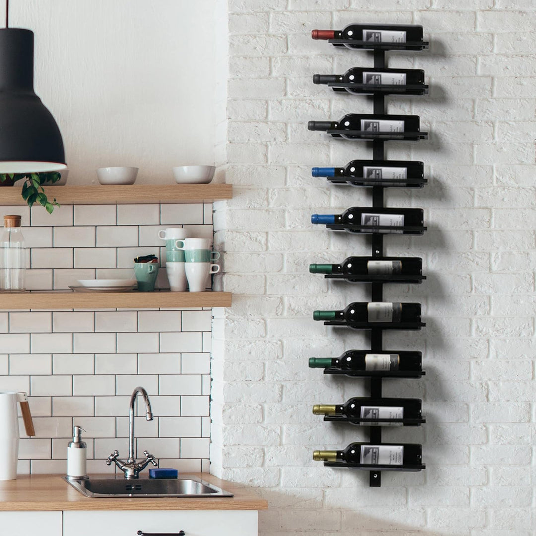 Yaheetech Weinregal Flaschenhalter Flaschenregal Aufbewahrungsregal für die Wand aus Metall 10 Flasc