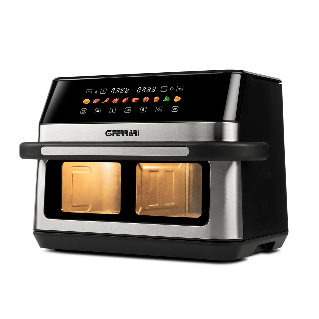 G3 Ferrari G10223 Heissluftfritteuse Friggisano 6+6, 2200 Watt, 12 Liter, 10 Programme, Farbdisplay,