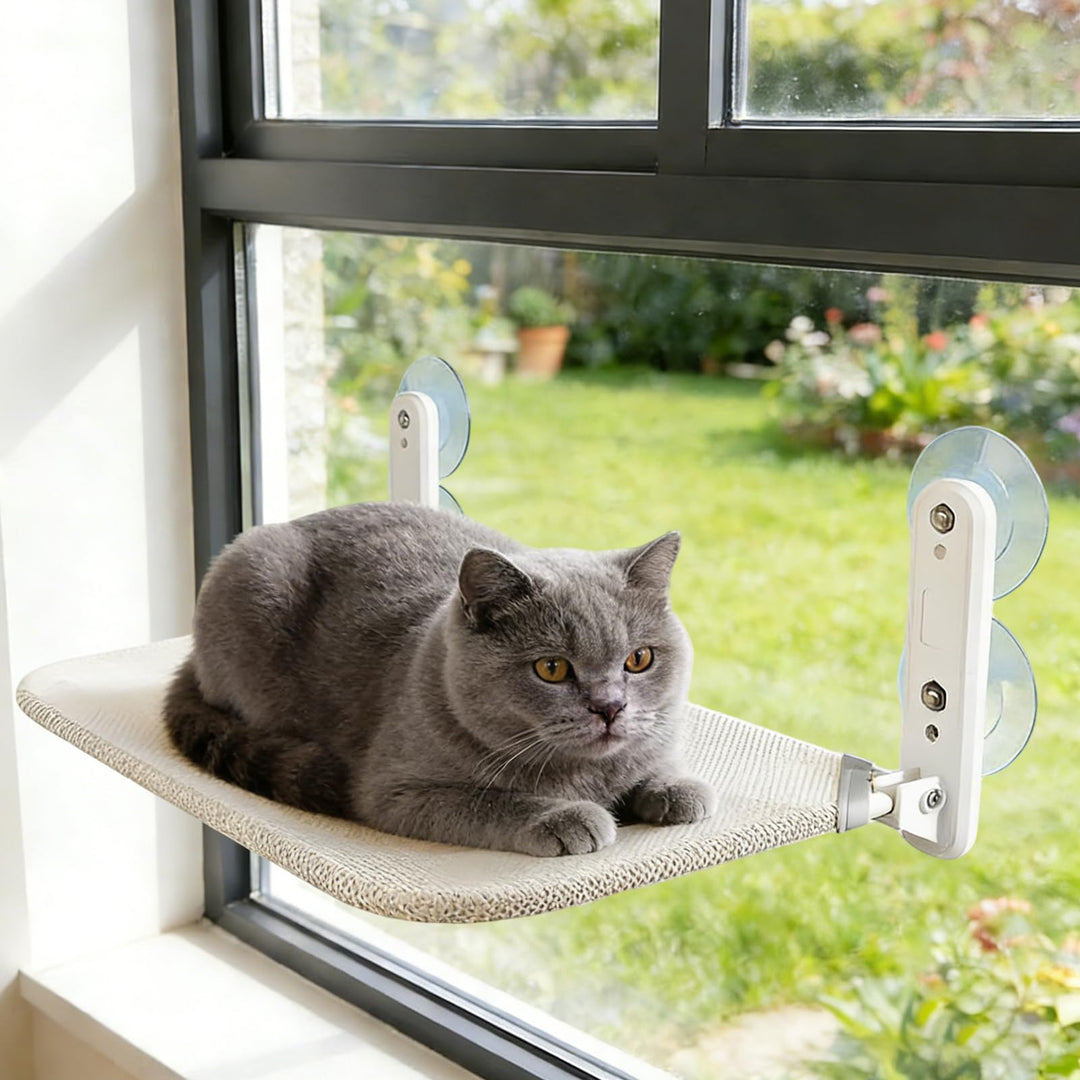 Katzen Fensterliege, Hängende Katzen Hängematte mit 4 starken Saugnäpfen, Atmungsaktives Netzgewebe
