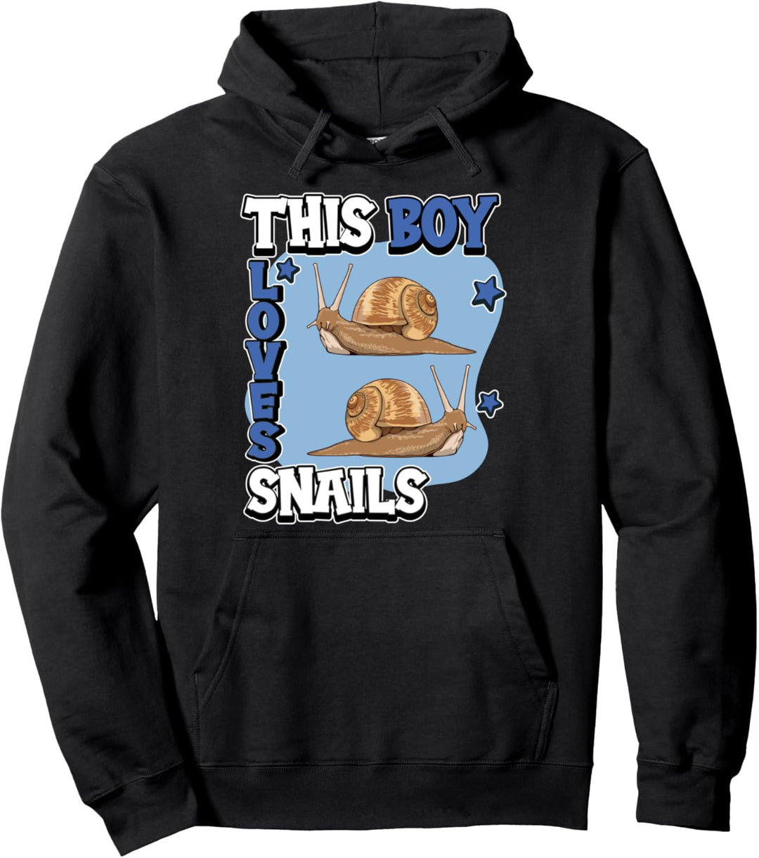 Jungen This Boy Loves Snails Schnecke Pullover Hoodie