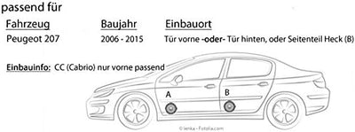 Lautsprecher Boxen Kenwood KFC-S1756-16,5cm Koax Auto Einbauzubehör - Einbauset passend für Peugeot