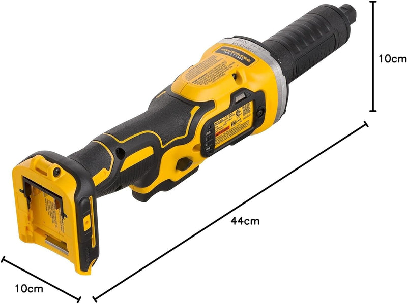 Dewalt Akku-Geradeschleifer (18V, bürstenlos, 6 mm Spannzange, dreistufige Drehzahlelektronik, LED-L