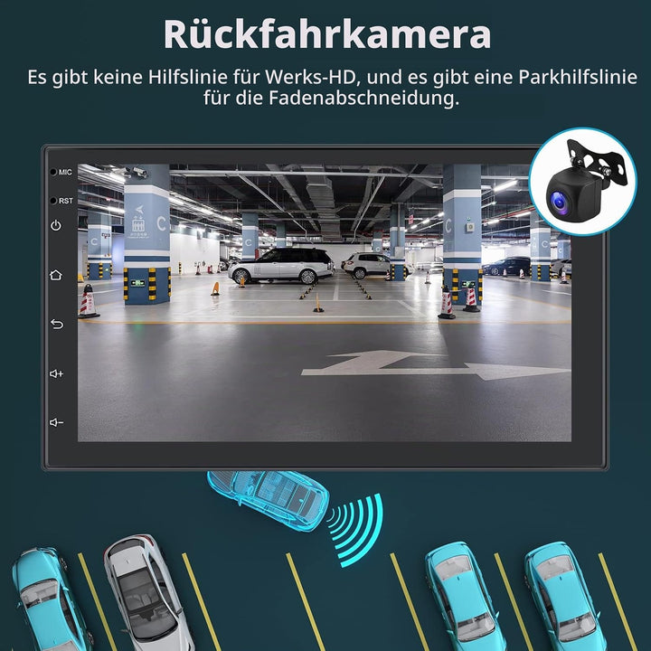 Hodozzy 2GB+64GB Autoradio 2 Din mit Navi Android mit Wireless Carplay, Android Auto, 7 Zoll Touchsc