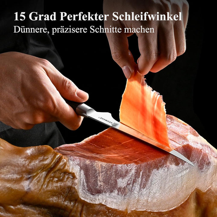 KEEMAKE Filetiermesser 15 cm, Profi Fischmesser Ausbeinmesser mit Ergonomischem Pakkaholz-Griff, Küc