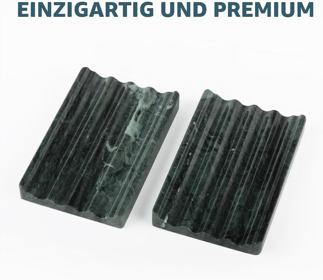 2 Stück Marmor Seifenschale, Seifenhalter mit Ablauf, Seifenablage Waschbecken, Kreative Seifenschal