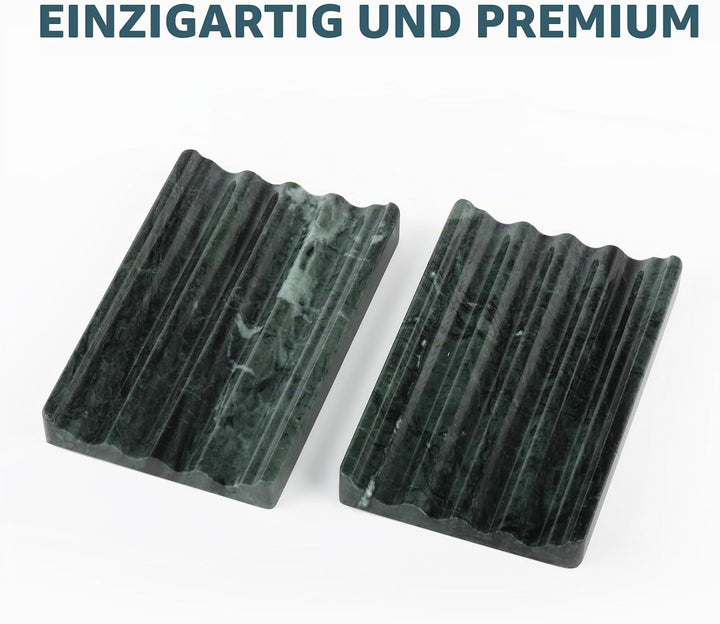 2 Stück Marmor Seifenschale, Seifenhalter mit Ablauf, Seifenablage Waschbecken, Kreative Seifenschal