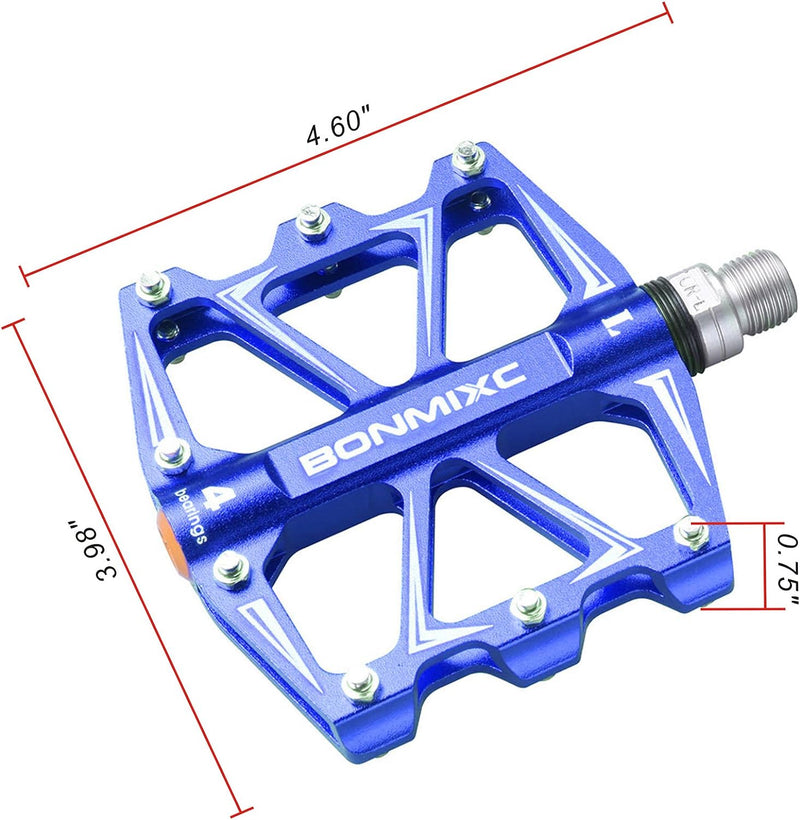 BONMIXC Flache Rennradpedale, leichte MTB-Pedale, versiegeltes Lager, Mountainbike-Pedale, 9/16 Zoll
