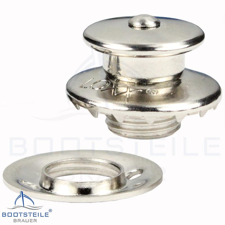 25 Stück LOXX® Oberteil Knopf mit grosser Griffkappe, Standardscheibe für Material bis 2,5 mm - Mess