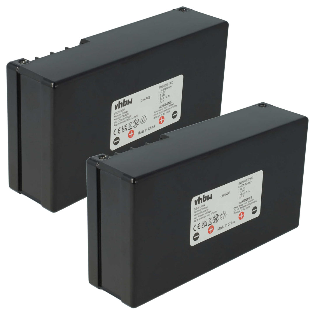 vhbw 2X Akku kompatibel mit Ambrogio L30 Elite, L30, L 30e Lite, Alex, L20, L30 Basic, L 20, L 30 De