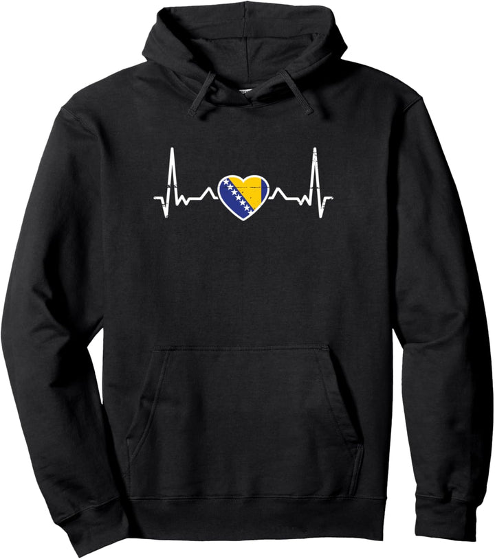 Bosnien Herzschlag Bosnische Flagge Stolzer Bosnier Pullover Hoodie