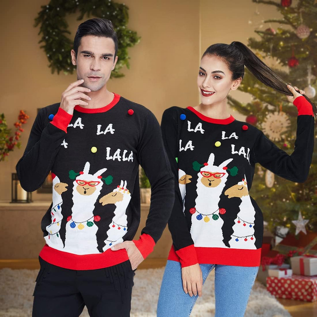 NEWISTAR Unisex Weihnachtspullover Jungen Strickpullover 3D Druck Pullover Weihnachten Jumper Ugly C