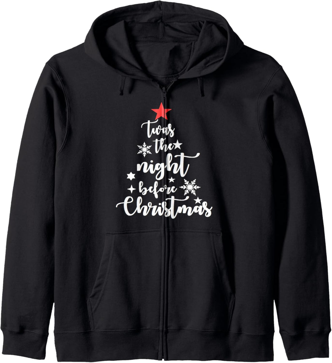 Weihnachten war die Nacht vor Baum-Wort-Wolken-Design Kapuzenjacke