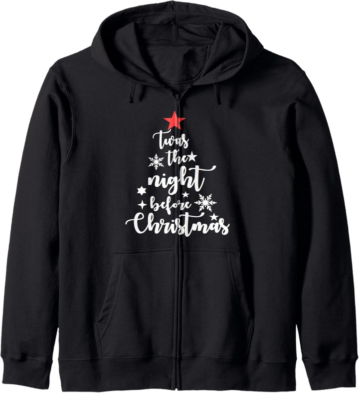 Weihnachten war die Nacht vor Baum-Wort-Wolken-Design Kapuzenjacke