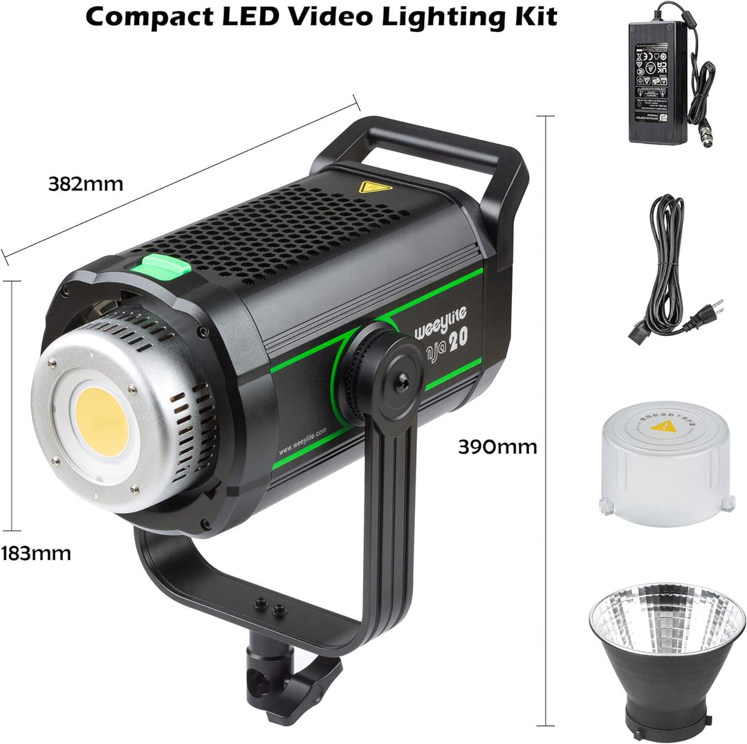 Weeylite 200W LED Videoleuchte Dimmbar 5600K LED Fotolicht Beleuchtung Set für Fotostudios, 22000LM,
