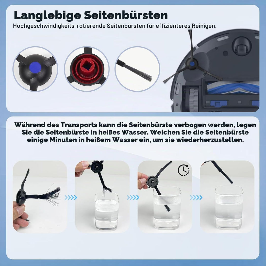N20 Zubehör Ersatz Kompatibel für ECOVACS DEEBOT N20, N20 Plus, N20 Pro Plus Saugroboter, 1 Hauptbür
