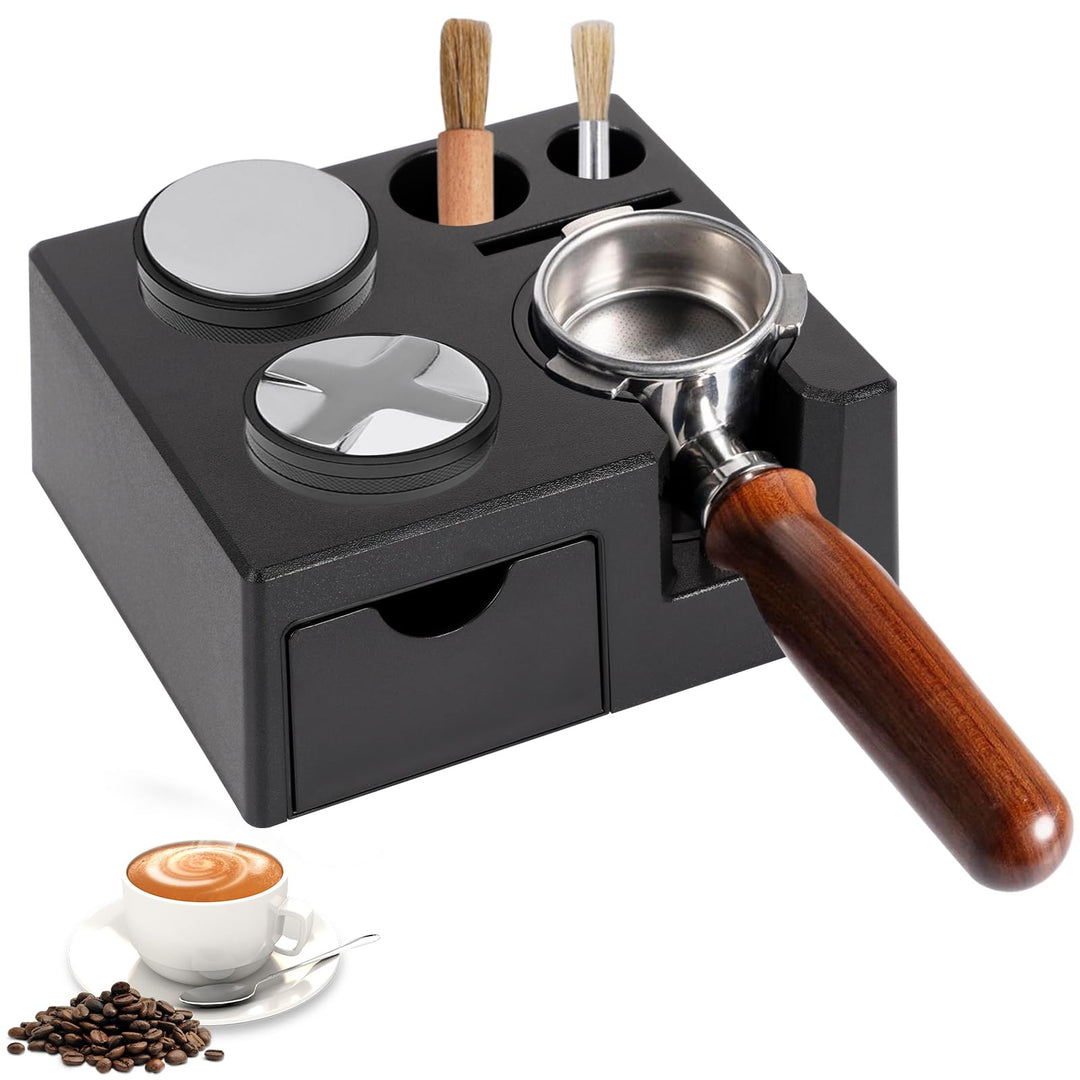 Tamper Station für Barista (51-58mm), Tamperstation aus ABS Kaffeefilter Tamper Halter mit Rutschfes