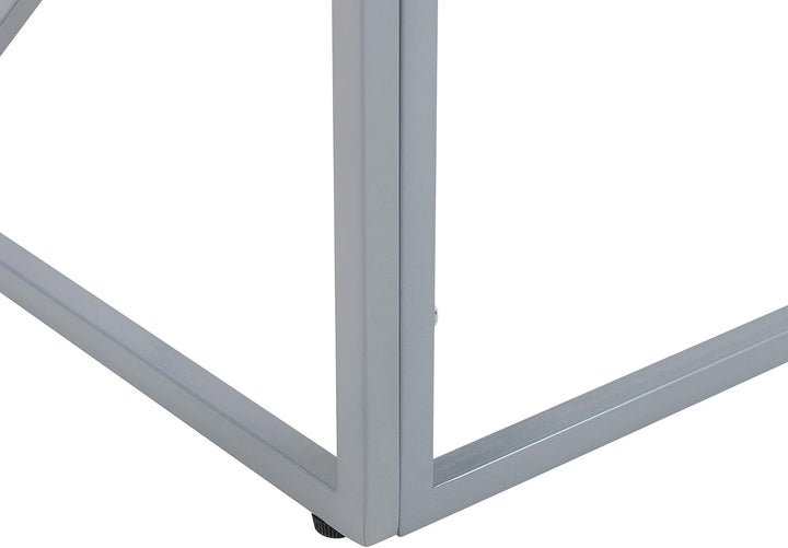 Quadratischer Beistelltisch industrielles Design Glas silber Orland