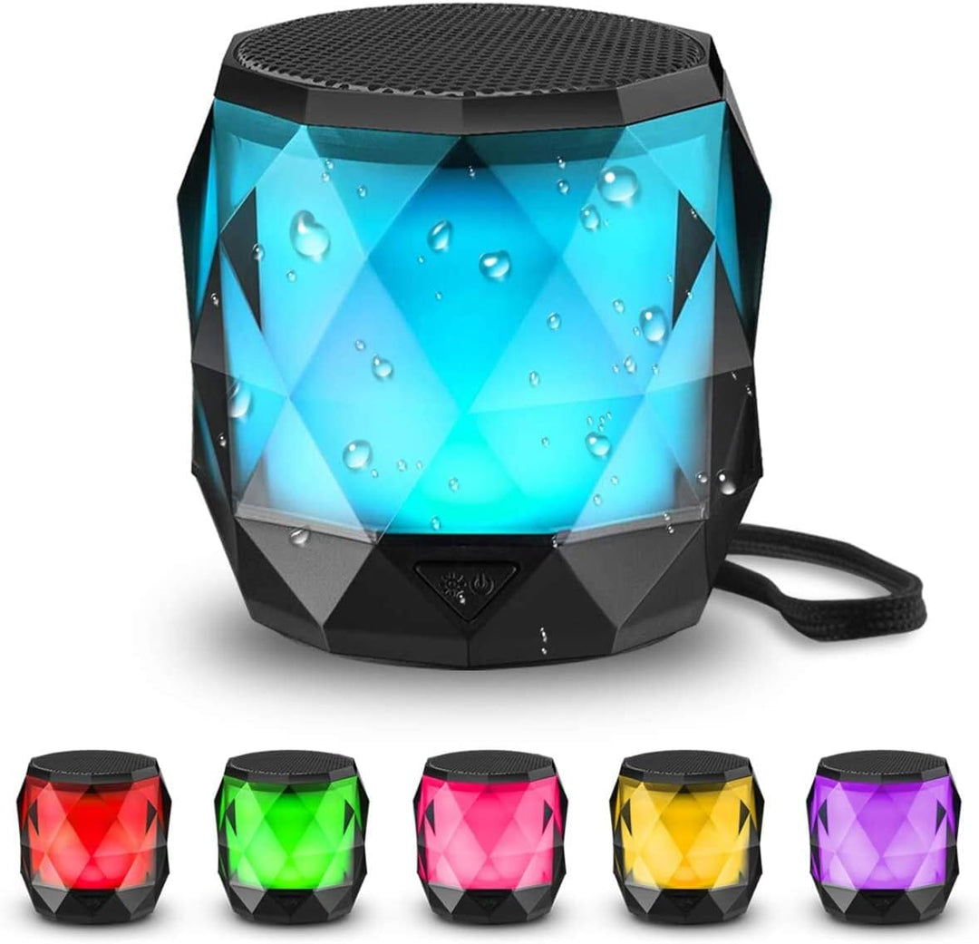 LFS klein Bluetooth Lautsprecher mit Licht, Mini Tragbarer Bluetooth Box wasserdicht, Freisprechfunk