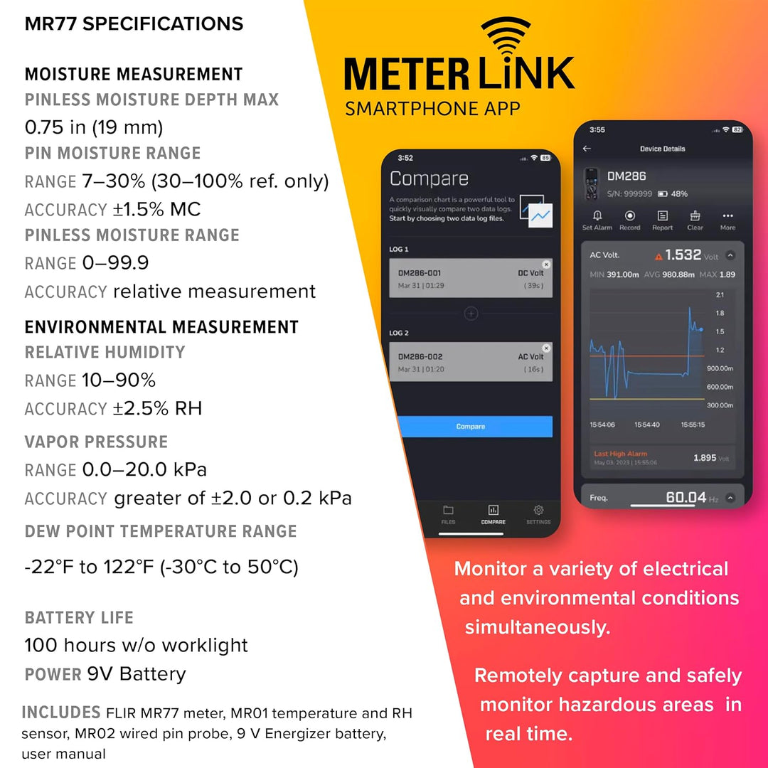 FLIR MR77 Pinless Moisture Meter, MR77