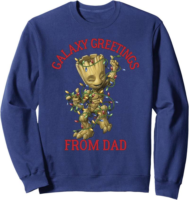 Marvel Groot Galaxy Greetings From Dad Weihnachten Sweatshirt