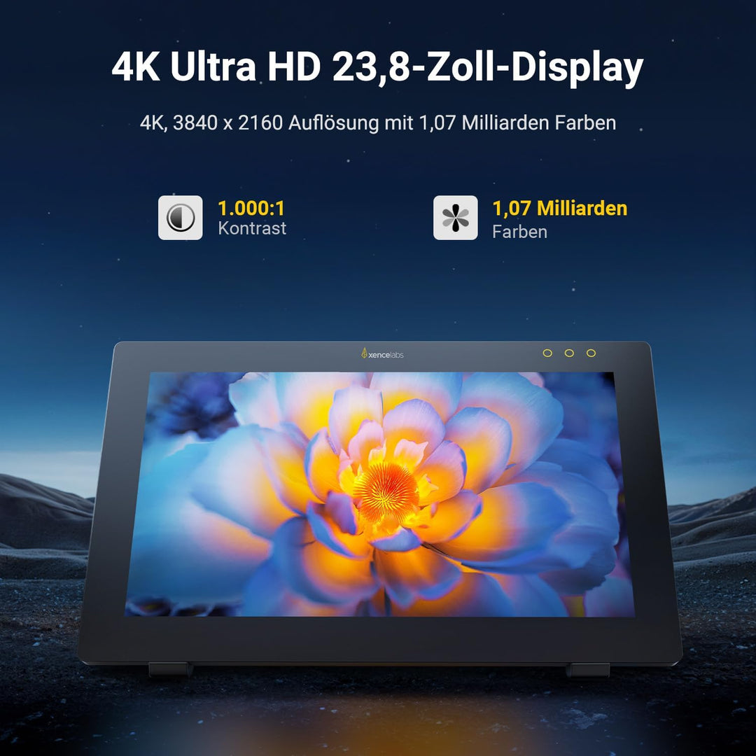 Xencelabs Pen Display 24 Grafiktablett 4K Professionelle 99% Adobe RGB Zeichenmonitor Zeichentablett