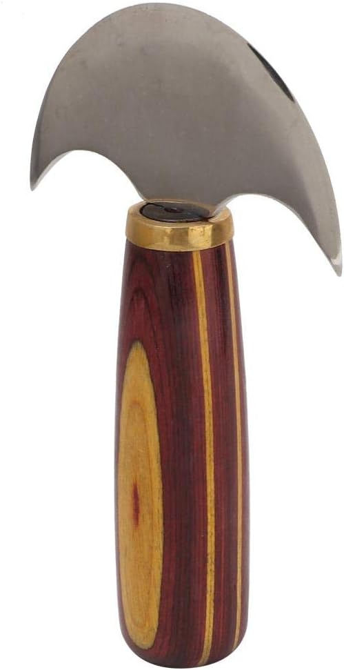 Leder Schneidmesser Holzgriff vorne Stahl DIY Leathercraft Korrekturwerkzeug(S), S