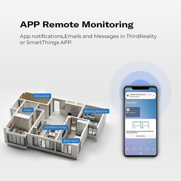 THIRDREALITY Zigbee Wasserleck-Sensor mit Tropferkennung, 120 dB Alarm, wenn Sie mit Home Assistant