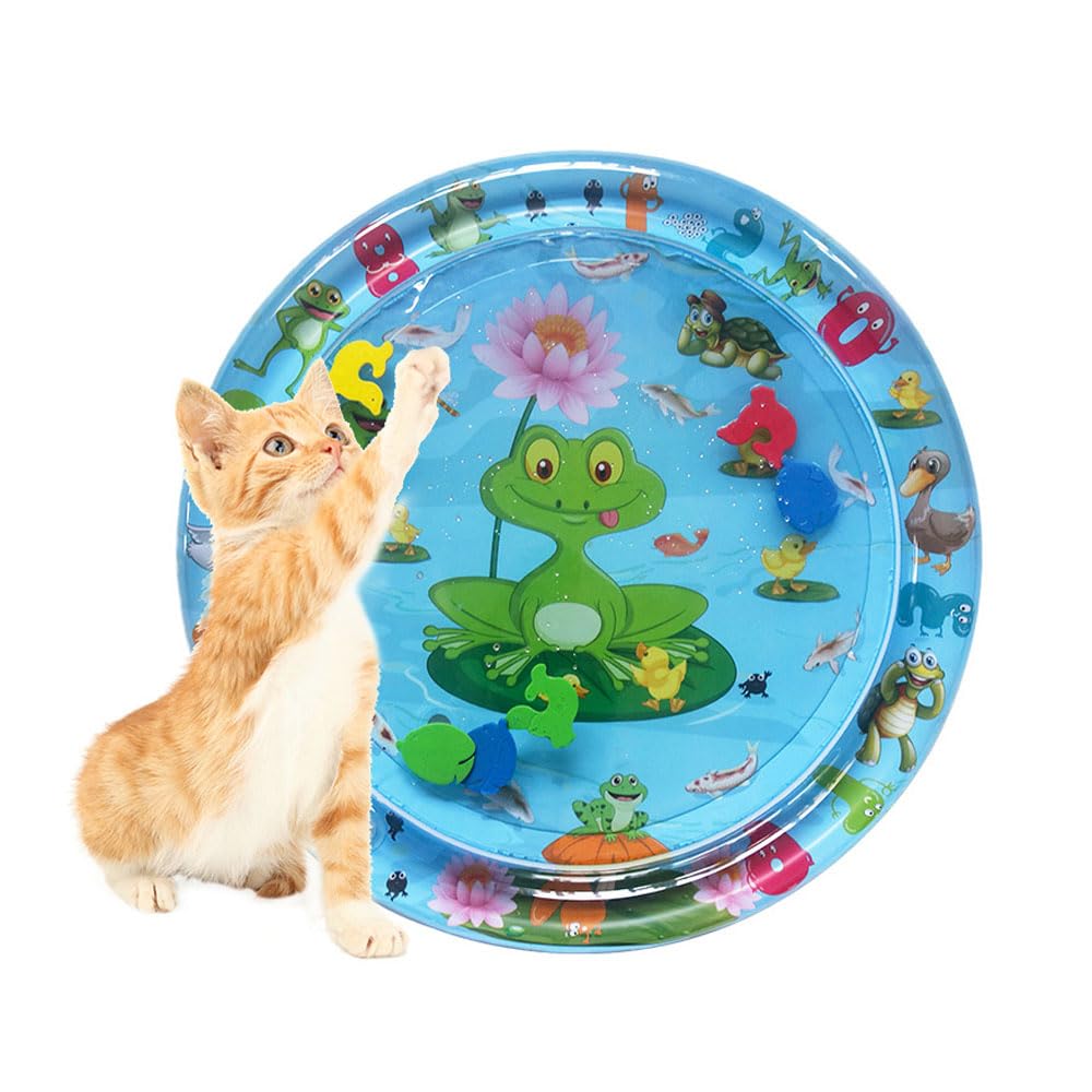 ∅65 Wasserspielmatte Katze, Sensorische Wasser Spielmatte für Katzen, Verdickte 50 Seide rutschfeste