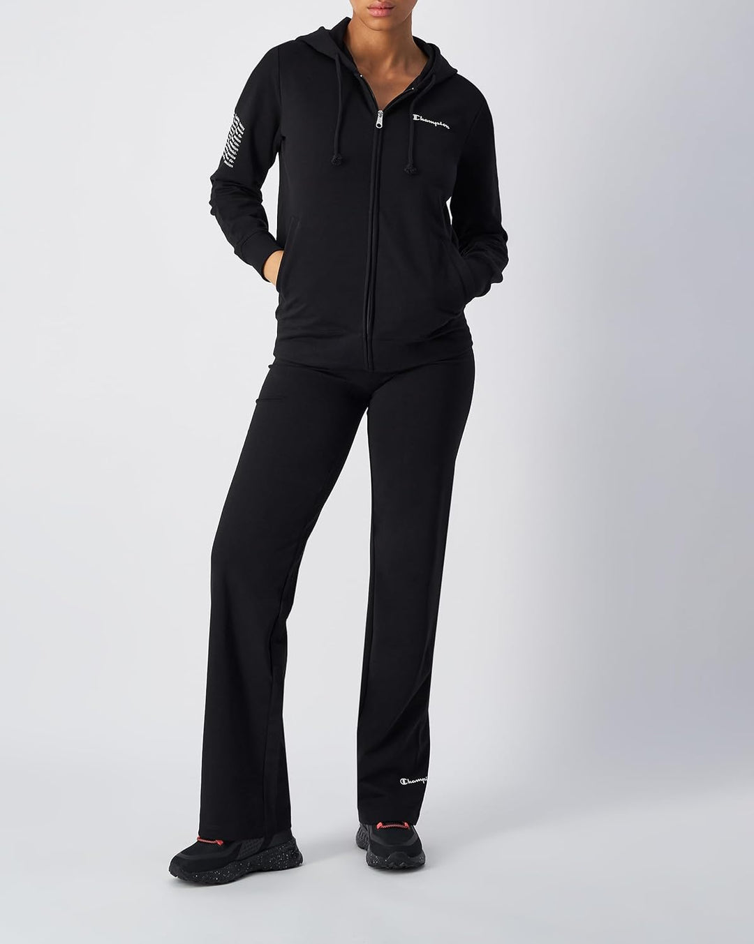 Champion Damen Legacy Outdoor Coated Nylon Hooded Jacke XS Schwarz (KK001), XS Schwarz (KK001)
